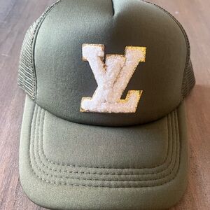 Olive Green Cap with LV Patch